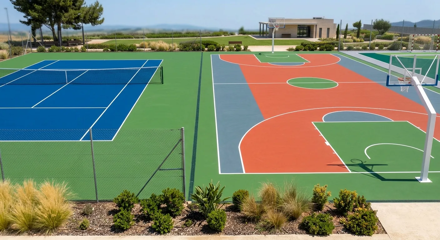 Espacio con pintura deportiva